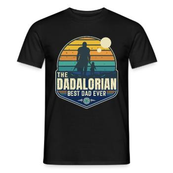 The Dadalorian Mando - Sunset BV- Best Dad - Badge - Men's T-Shirt - black - Front - AI Model Male 178 light (178cm)