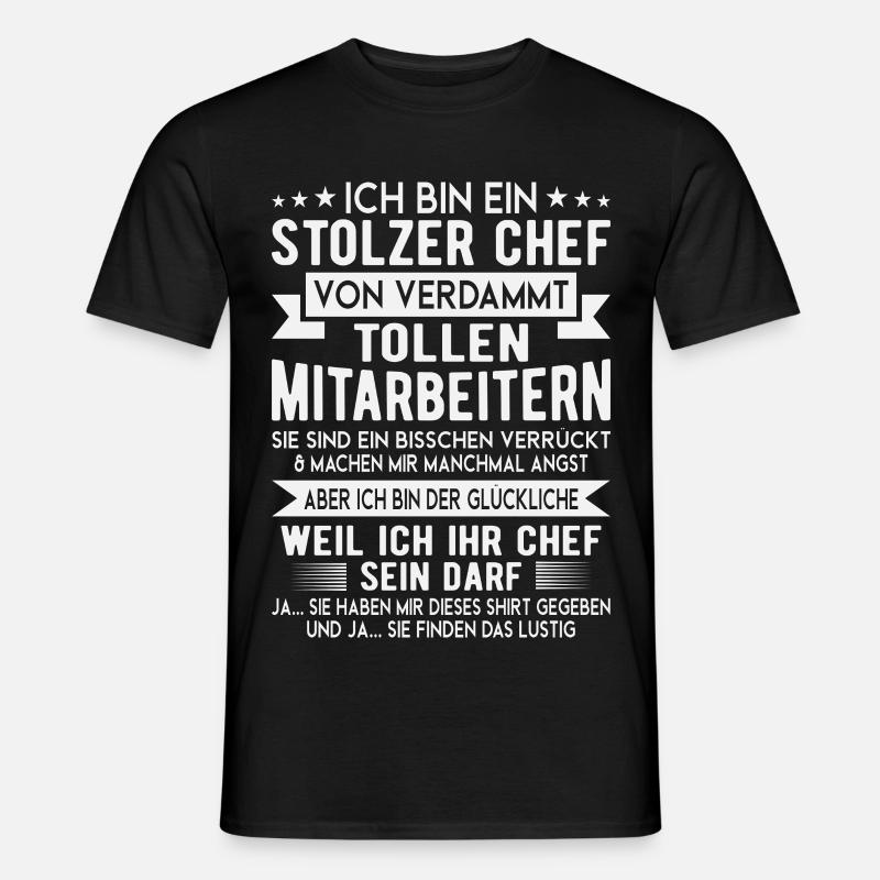 Stolzer Chef Mitarbeiter Spruch Shirt - Männer T-Shirt - Schwarz