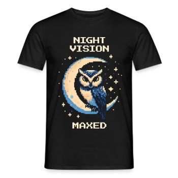 Vision nocturne : sur Max | Furtivité du hibou - T-shirt homme - noir - Devant - AI Model Male 178 light (178cm)