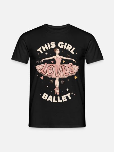 Mädchen Liebt Ballett. Junge Ballerina-tänzerin - Männer T-Shirt - Schwarz