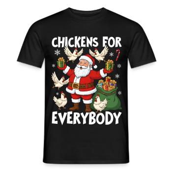 Chickens for Everybody - Men's T-Shirt - black - Front - AI Model Male 178 light (178cm)