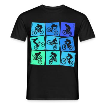 Downhill Mountain Bike Biker MTB Boys Kids - Men's T-Shirt - black - Front - AI Model Male 178 light (178cm)
