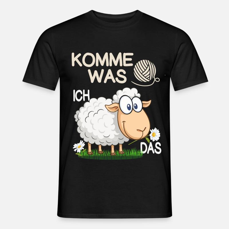 Lustiger Spruch Komm Was Wolle Ich Schaf das - Männer T-Shirt - Schwarz
