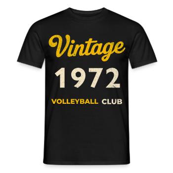 Vintage 1972 – Volleyball Club Retro Birth Year - Men's T-Shirt - black - Front - AI Model Male 178 light (178cm)