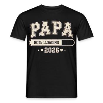 Papa 2026 Chargement Futur papa - T-shirt homme - noir - Devant - AI Model Male 178 light (178cm)