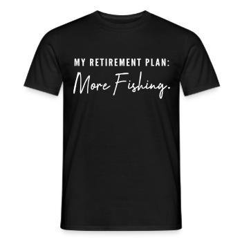 Mein Rentenplan: Mehr Angeln! Ruhestand Geschenk - Männer T-Shirt - Schwarz - Vorne - AI Model Male 178 light (178cm)