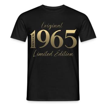 60. Geburtstag Original November Jahrgang 1965  - Männer T-Shirt - Schwarz - Vorne - AI Model Male 178 light (178cm)