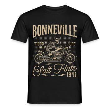 Bonneville Salt Flats Motorrad Geburtstag 1971 - Männer T-Shirt - Schwarz - Vorne - AI Model Male 178 light (178cm)