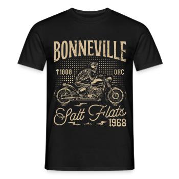 Bonneville Salt Flats Motorcycle Birthday 1968 - Men's T-Shirt - black - Front - AI Model Male 178 light (178cm)