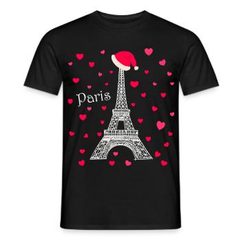 Paris Liebesfunken Eiffelturm Weihnachten - Männer T-Shirt - Schwarz - Vorne - AI Model Male 178 light (178cm)