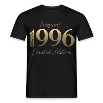 30ème Anniversaire Original Novembre Millésime 1996 - T-shirt homme - noir - Devant - AI Model Male 178 light (178cm)