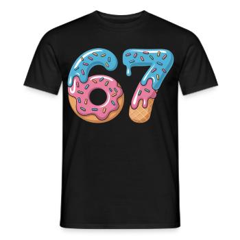 Donut numbers 6 and 7 - Men's T-Shirt - black - Front - AI Model Male 178 light (178cm)