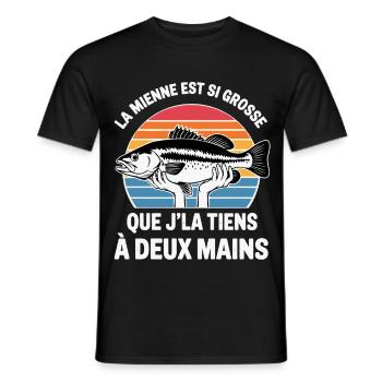 Original Fisherman Funny Humor Fishing Gift - Men's T-Shirt - black - Front - AI Model Male 178 light (178cm)