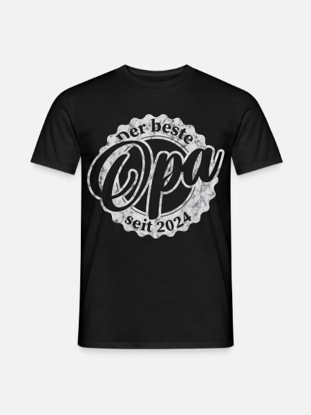 Der Beste Opa seit 2024 - Männer T-Shirt - Schwarz
