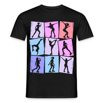 Roller Skates Roller Skates Women Kids Girls - Men's T-Shirt - black - Front - AI Model Male 178 light (178cm)
