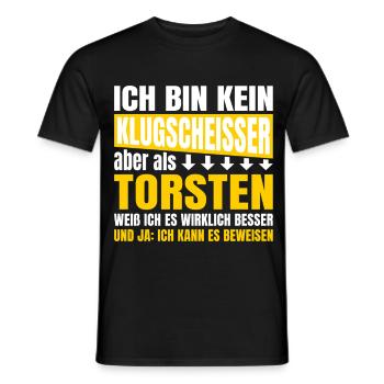Je ne suis pas un petit malin Torsten - T-shirt homme - noir - Devant - AI Model Male 178 light (178cm)