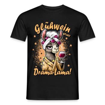 Vin chaud au lieu de drame Humour de bureau Cadeau pour les collègues - T-shirt homme - noir - Devant - AI Model Male 178 light (178cm)