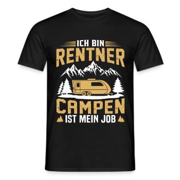 Je suis à la retraite Le camping est mon métier Caravane - T-shirt homme - noir - Devant - AI Model Male 178 light (178cm)