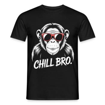 Chill Bro Monkey avec des lunettes de soleil - T-shirt homme - noir - Devant - AI Model Male 178 light (178cm)