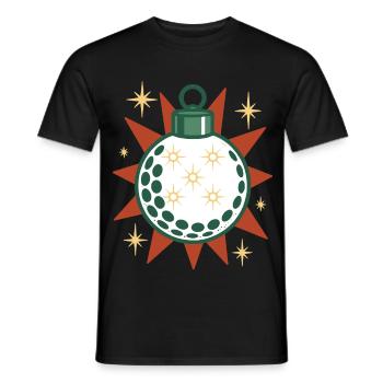 Funny Golf Ball Merry Christmas - Men's T-Shirt - black - Front - AI Model Male 178 light (178cm)
