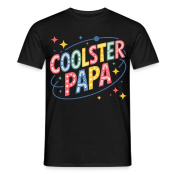Coolest Dad Neon Retro Design - Men's T-Shirt - black - Front - AI Model Male 178 light (178cm)