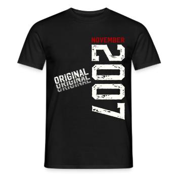 18. Geburtstag Original November Jahrgang 2007 - Männer T-Shirt - Schwarz - Vorne - AI Model Male 178 light (178cm)