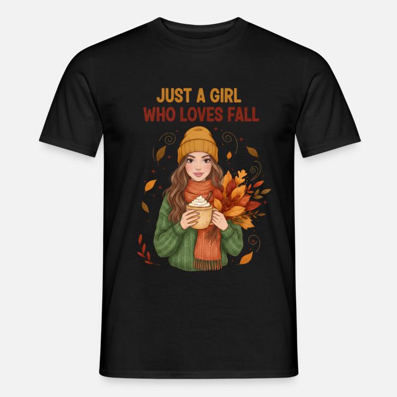 Das Mädchen, das den Herbst liebt - Männer T-Shirt - Schwarz