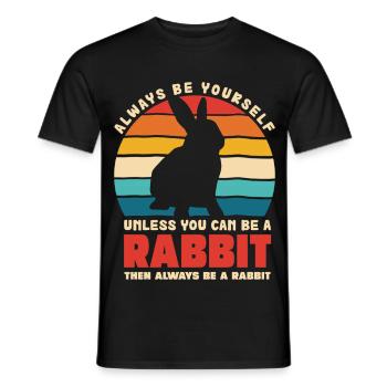 Retro Bunnies Dicter d’être soi-même - T-shirt homme - noir - Devant - AI Model Male 178 light (178cm)