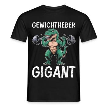 GEWICHTHEBER GIGANT Dinosaurier Lustiges - Männer T-Shirt - Schwarz - Vorne - AI Model Male 178 light (178cm)