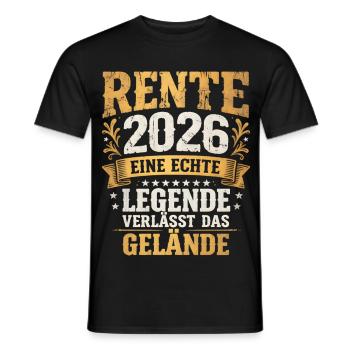 Rente 2026 Legende verlässt das Gelände Vintage - Männer T-Shirt - Schwarz - Vorne - AI Model Male 178 light (178cm)