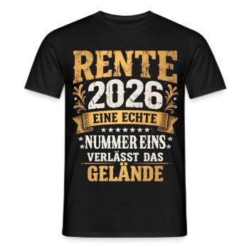 Pension 2026 Numéro 1 quitte le site Vintage - T-shirt homme - noir - Devant - AI Model Male 178 light (178cm)