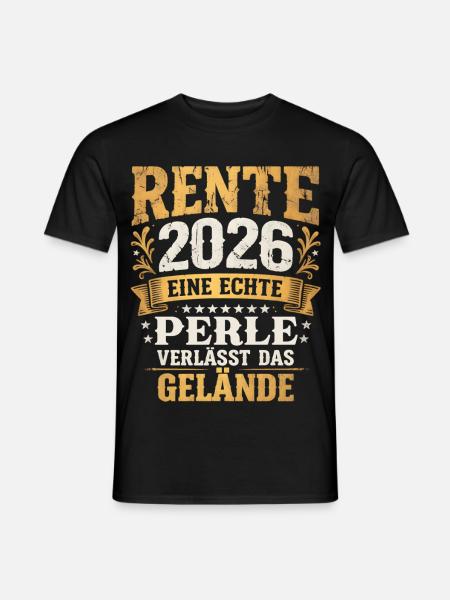 Rente 2026 Perle verlässt das Gelände Vintage - Männer T-Shirt - Schwarz