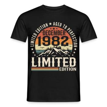 Décembre 1982 - T-shirt homme - noir - Devant - AI Model Male 178 light (178cm)