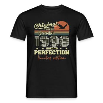 The legends were born in December 1998 - Men's T-Shirt - black - Front - AI Model Male 178 light (178cm)