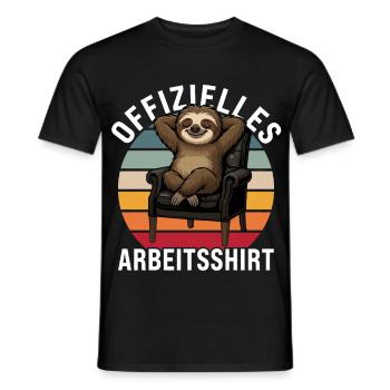 Chemise de travail officielle paresseux bureau disant - T-shirt homme - noir - Devant - AI Model Male 178 light (178cm)