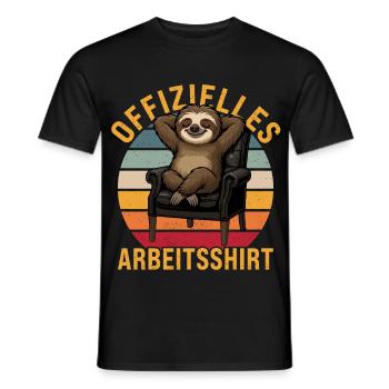 Offizielles Arbeitsshirt Faultier Faule Menschen - Männer T-Shirt - Schwarz - Vorne - AI Model Male 178 light (178cm)