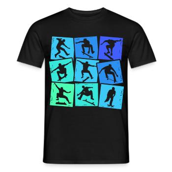 Skateboard Skateboarder Skater Boys Kids - Men's T-Shirt - black - Front - AI Model Male 178 light (178cm)