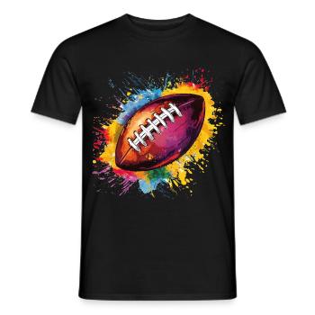 Football - Männer T-Shirt - Schwarz - Vorne - AI Model Male 178 light (178cm)