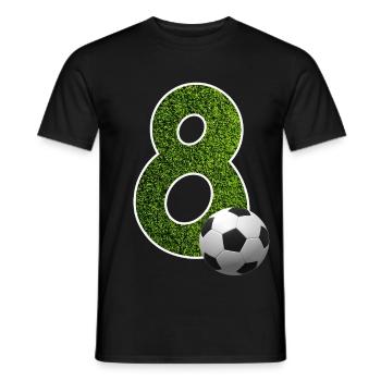NO. 8 NUMBER 8 FOOTBALL 8TH BIRTHDAY - Men's T-Shirt - black - Front - AI Model Male 178 light (178cm)
