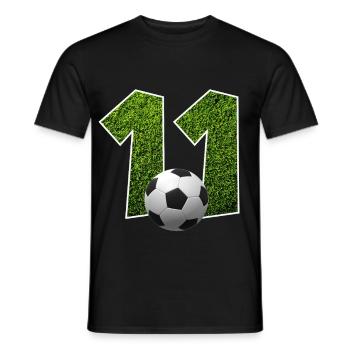 NO. 11 NUMBER 11 FOOTBALL 11TH BIRTHDAY - Men's T-Shirt - black - Front - AI Model Male 178 light (178cm)