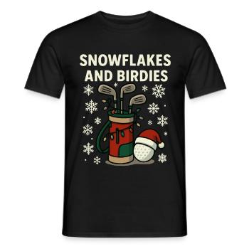 Schneeflocken Und Birdies Urlaub Golfspaß - Männer T-Shirt - Schwarz - Vorne - AI Model Male 178 light (178cm)