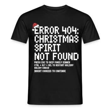 Erreur 404 Noël - Noël Nerd drôle - T-shirt homme - noir - Devant - AI Model Male 178 light (178cm)