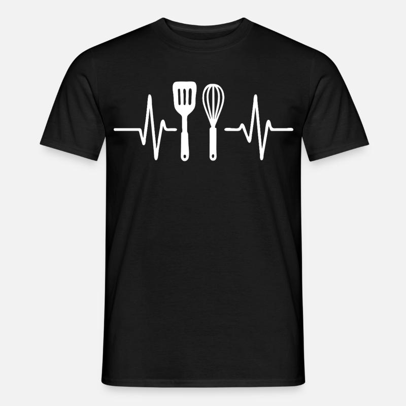 Heartbeat Kitchen Fork Design - Men’s T-shirt - black