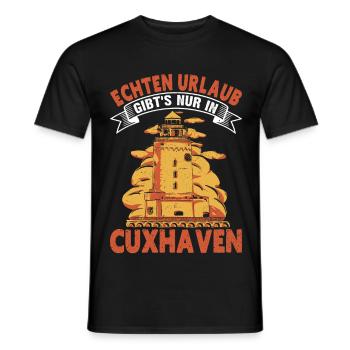 North Sea Holidays REAL HOLIDAYS ARE ONLY AVAILABLE IN - Men's T-Shirt - black - Front - AI Model Male 178 light (178cm)