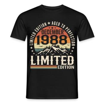 Décembre 1988 - T-shirt homme - noir - Devant - AI Model Male 178 light (178cm)