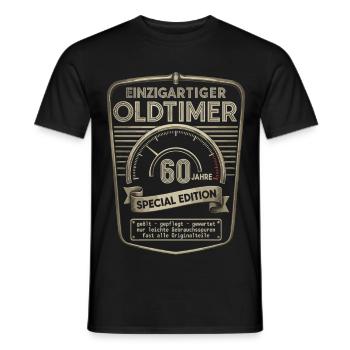 60. Geburtstag 60er 60ter 60 Jahre Oldtimer - Männer T-Shirt - Schwarz - Vorne - AI Model Male 178 light (178cm)