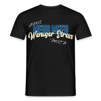 Plus de mer, moins de stress – Mer du Nord Moin Ahoy - T-shirt homme - noir - Devant - AI Model Male 178 light (178cm)