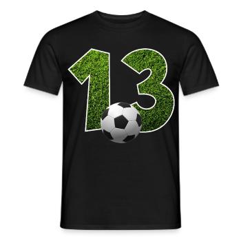 NR. 13 NUMMER 13 FUßBALL 13. GEBURTSTAG - Männer T-Shirt - Schwarz - Vorne - AI Model Male 178 light (178cm)
