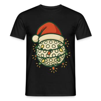 Funny Golf Ball Santa Christmas Lights - Men's T-Shirt - black - Front - AI Model Male 178 light (178cm)