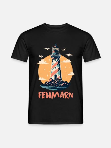 Baltic Sea Holiday FEHMARN Lighthouse Fun - Men's T-Shirt - black